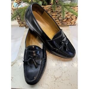 Cole Haan Men's Black Leather Pinch Tassel Loafers Shoes Size 13B 03506 Preowned